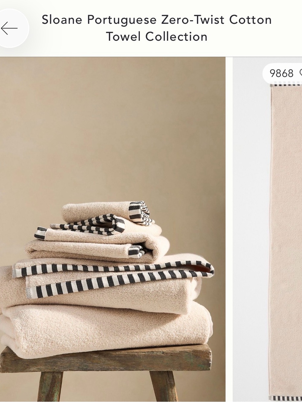 Anthropologie Sloan Hand Towel NWT